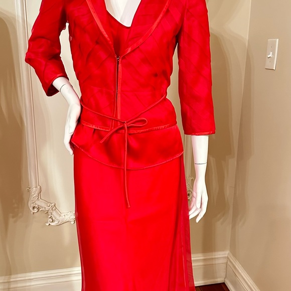 Escada Red Bolero Jacket  And Top Size 36 Flowy Skirt Size 34  / 3 Piece’s - Picture 11 of 15